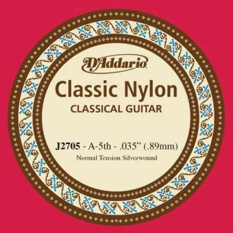 J2705 Classical Отдельная 5-ая струна для классической гитары D'Addario